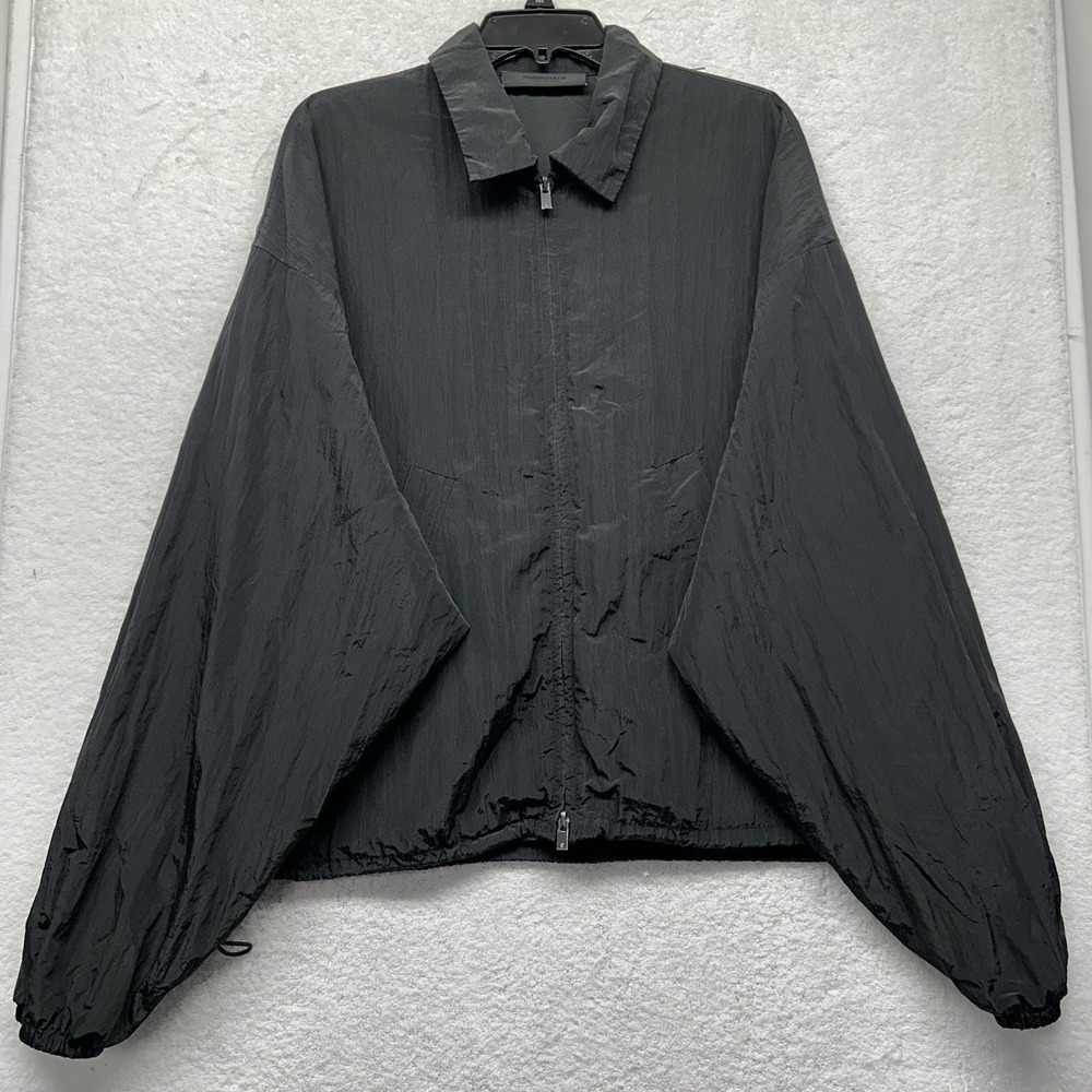 Essentials Fear Of God Womens Size S Black Crinkle Nylon Shell Bomber Jacket